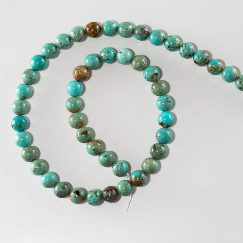 Turquoise Beads Baja Turquoise(Mexico) 8mm Round  BTR1d 