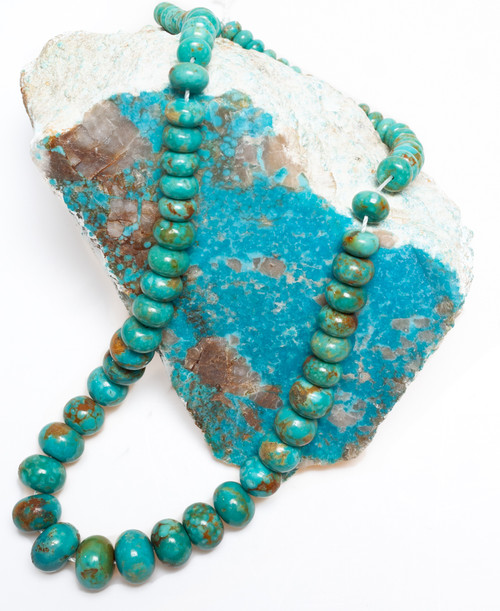 Sonoran Blue Turquoise- Graduated Rondells SBTRb