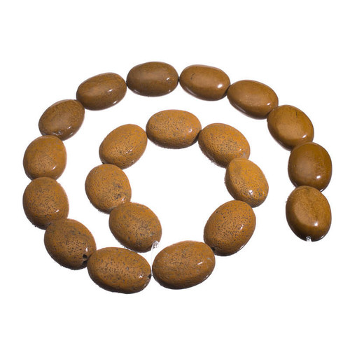 American Beads ButterScotch Jasper(Oregon) 10x16x20mm Puff Oval  BSJ6b 