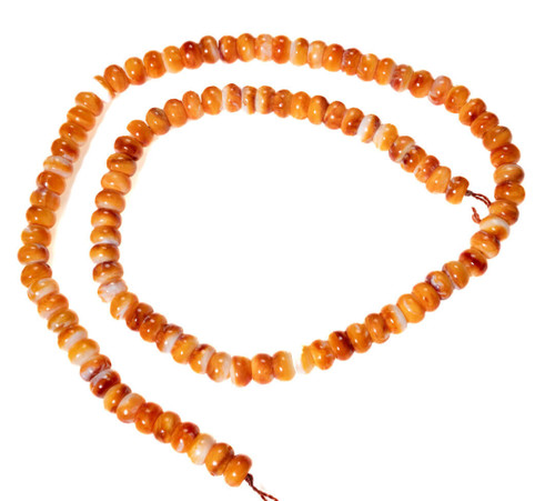 Beads Spiny Oyster 6mm Rondells Orange( Baja Mexico) SPR6d 