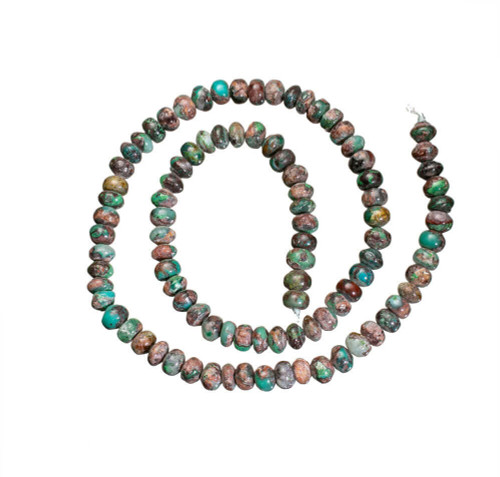 Beads Silicated Chrysocolla - 6mm Rondells SC1f 