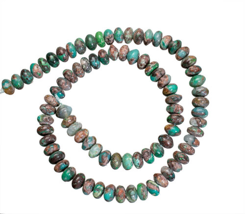 Beads Silicated Chrysocolla - 8mm Rondells SC8c 