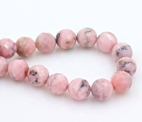  Pink Opal(Peru) 12mm Faceted Rounds- POFR12a 