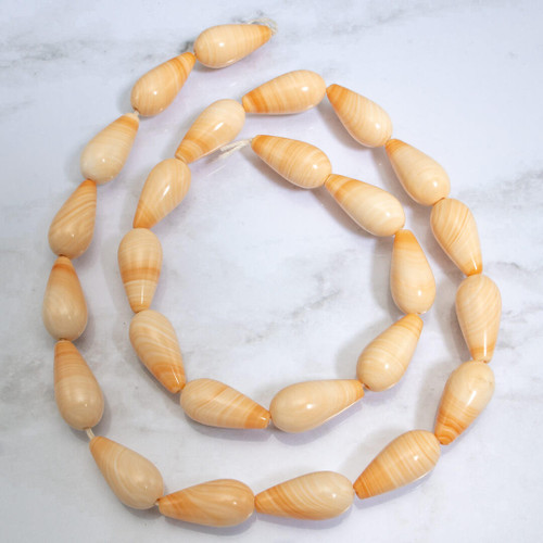 Shell Beads Corniola Shell Tear Drops(Italy) 16x8mm CSD16 