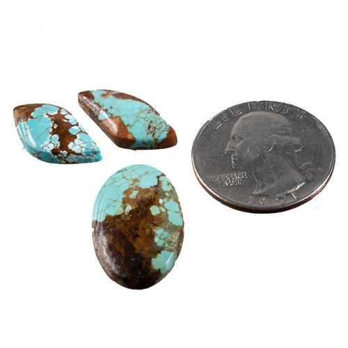 Turquoise Cabochons #8 Mine Turquoise Cabochon Set(3) (Stabilized)  8SC16 
