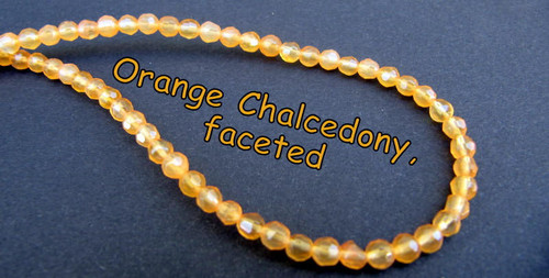  Orange Chalcedony- 4mm Faceted Rounds OCF4 