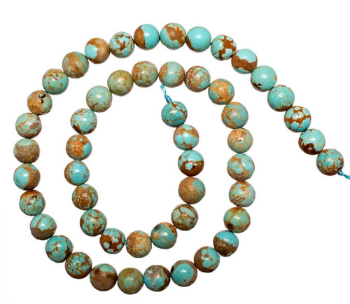 Turquoise Beads Number Eight Mine(Nevada) 8mm Rds   NE8a 