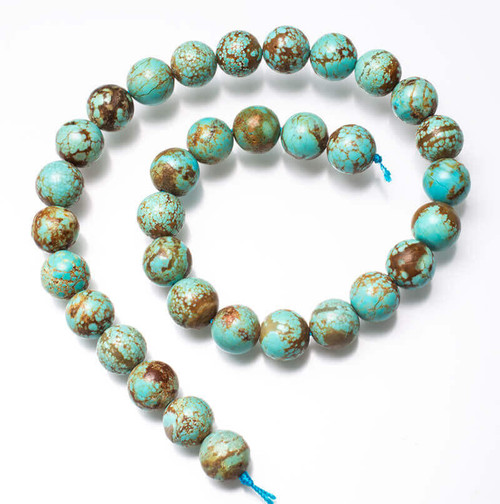 Turquoise Beads Number Eight Mine(Nevada) 12mm Rds   NE12c 