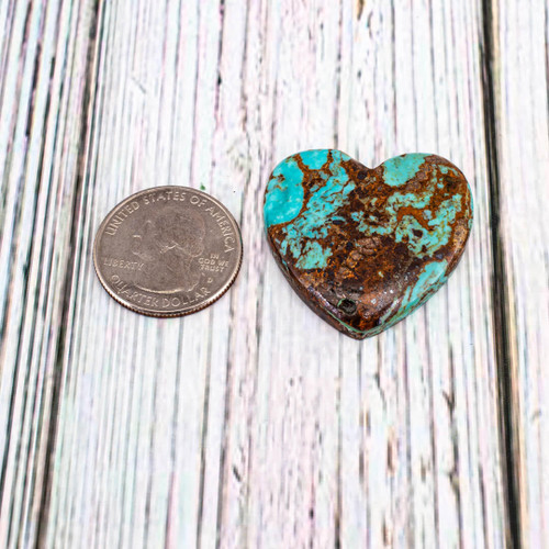 Hearts Number Eight Turquoise Heart - 35X35X6mm  N8H3M 