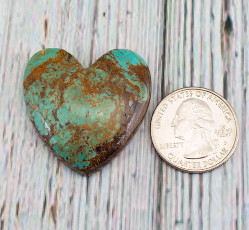 Hearts Number Eight Turquoise Heart - 37x35x7mm  N8H4L 