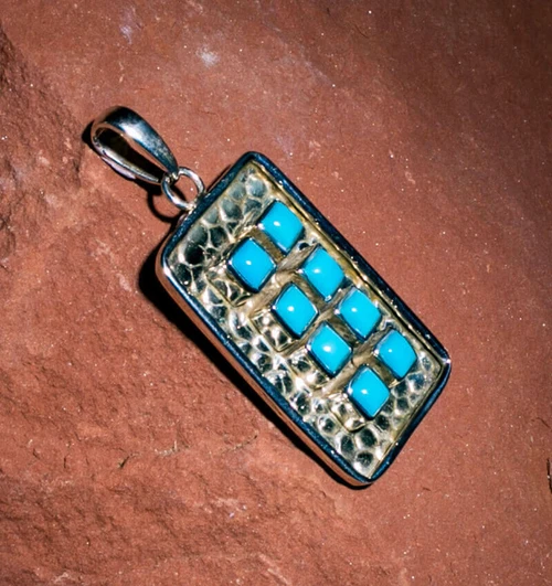 Sleeping Beauty Turquoise Sleeping Beauty & Sterling Silver Pendant   SBP1a 