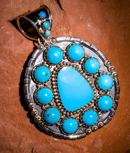  Sleeping Beauty Turquoise & SS Pendant   SBP1e 