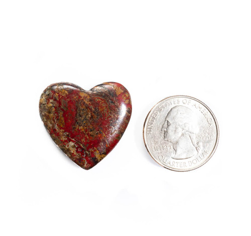 Hearts Cuprite & Native Copper Heart-Ray Mine-Arizona-29x28x4mm-CNH3 