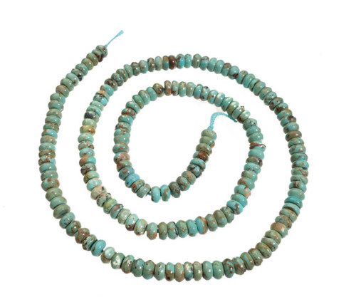 Turquoise Beads Baja Turquoise(Mexico) 4mm Rondell  BT3a1 