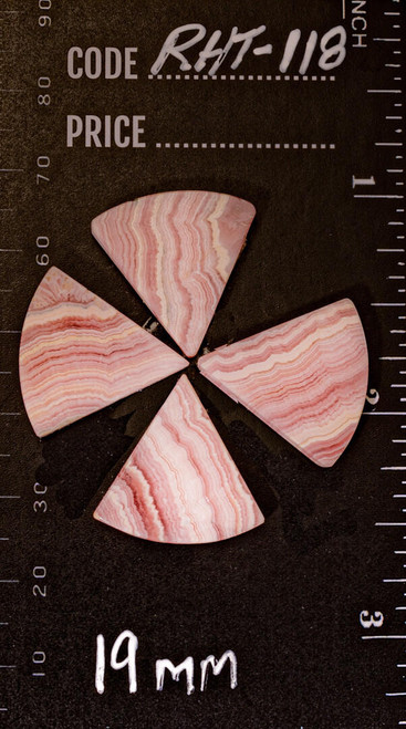 Cabochons Rhodochrosite Triangle Set  RHT-118 