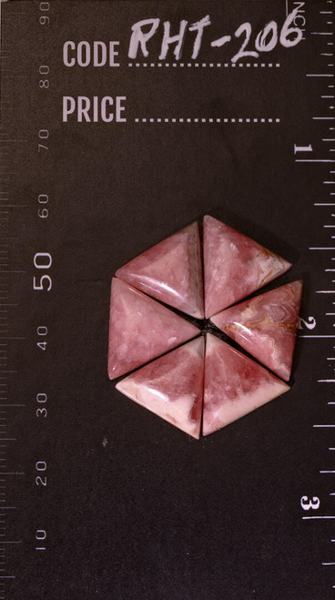 Cabochons Rhodochrosite Triangle Set  RHT-206 