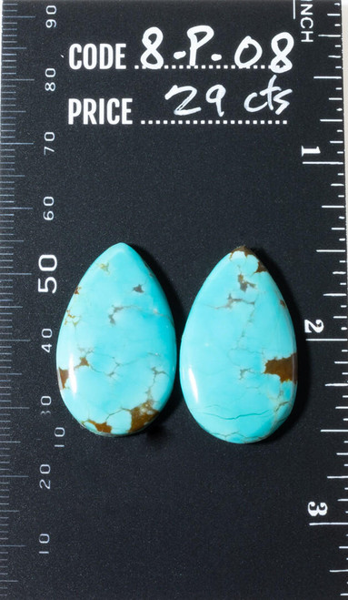 Turquoise Cabochons Number Eight Turquoise Nevada Set -29 cts   8-p-08 