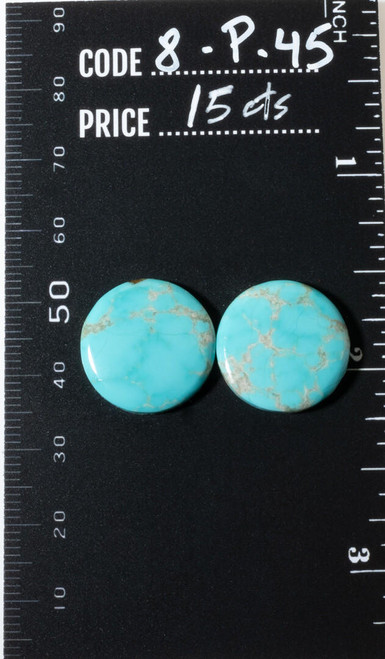 Turquoise Cabochons Number Eight Turquoise Nevada Set -15 cts   8-p-45 