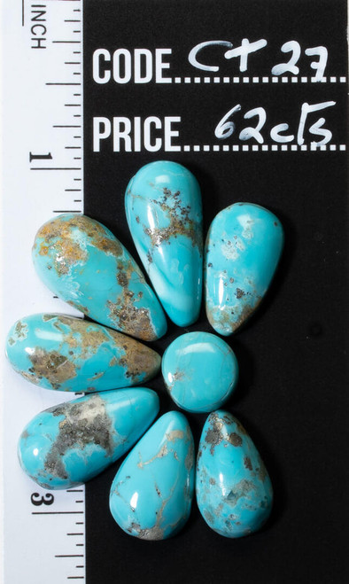 Turquoise Cabochons Natural Campitos Turquoise  Set- 62cts   CT-27 