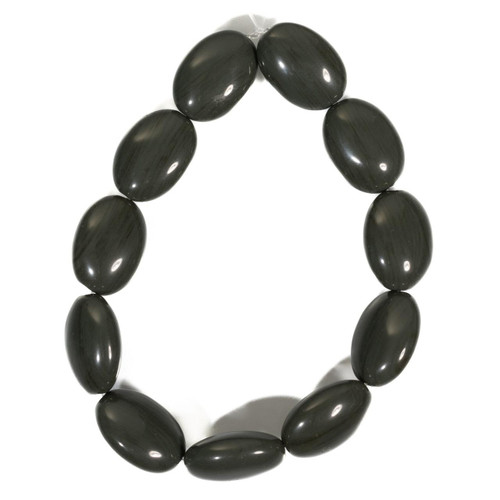  Green Variegated Obsidian (Oregon) 13x18mm Ovals 8 inch GVO1b 
