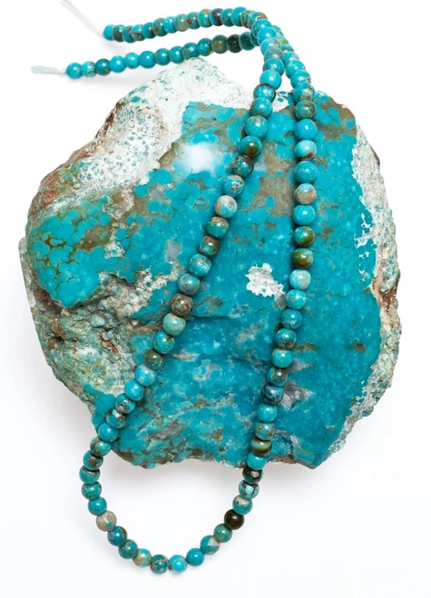  Sonoran Blue Turquoise(Mexico) 4mm Rounds SBR4b2 