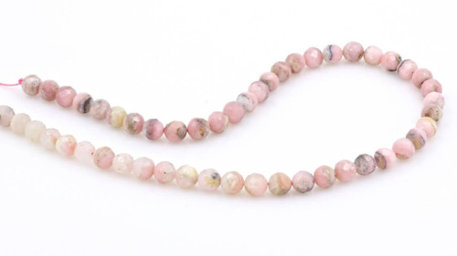 Beads Pink Opal(Peru)8mm Faceted Rounds POFR8a 