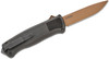 Benchmade 5371FE Shootout OTF AUTO Knife 3.494" CPM-CruWear Flat Earth PVD Drop Point Blade, Graphite Black CF-Elite Handles