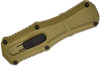 Benchmade 3375GY-1 Mini Claymore OTF AUTO Knife 3.02" CPM-D2 Smoke Gray PVD Double Edge Dagger Blade, Ranger Green Grivory Handles