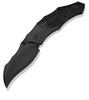 We Knife Company Grant Chambers Orc Boss Liner Lock Folding Knife 3.82" CPM-20CV Black Stonewashed Compound Hawkbill Blade, Black Bolstered Titanium Handles with Shredded Carbon Fiber Scales - WE24042-1