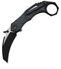 We Knife Company Tayra Frame Lock Flipper Knife 2.19" M390 Two-Tone Hawkbill Blade, Tiger Stripe Flamed Titanium Handles with Pinky Ring, Reversible Clip - WE24069-4