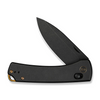 We Knife Company DBK Dutch Bushcraft Knives NightBlade Crossbar Lock Folding Knife 2.98" CPM-20CV Black Stonewashed Drop Point Blade, Black Titanium Handles, Reversible Clip - WE22046-1
