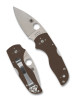 Spyderco Lil' Native Lockback Sprint Run Folding Knife 2.42" CPM-15V Stonewashed Plain Blade, Brown G10 Handles - C230MBGPBN15V