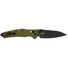 Kershaw 6777 Bareknuckle DuraLock USA-Made KVT Flipper Knife 3.5" CPM-MagnaCut Black PVD Drop Point Blade, OD Green Aluminum Handles, Reversible Bayonet Clip, AXIS/Crossbar Lock