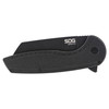 SOG Aegis FLK 2.0 Flipper Knife 3.5" Black PVD Wharncliffe Blade, Black Stonewashed Stainless Steel Handles, Frame Lock - 14-41-04-43
