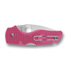 Spyderco Lil' Native Lightweight Lockback Folding Knife 2.42" CTS-BD1N Satin Plain Blade, Pink FRN Handles, Reversible Wire Clip - C230PPN
