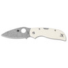 Spyderco Chaparral Folding Knife 2.8" DS93X Grabak Damasteel Plain Blade, Ivory G10 Handles, Reversible Wire Clip, Lockback - C152GPIVD
