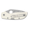 Spyderco Chaparral Folding Knife 2.8" DS93X Grabak Damasteel Plain Blade, Ivory G10 Handles, Reversible Wire Clip, Lockback - C152GPIVD
