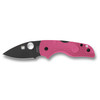 Spyderco Lil' Native Lightweight Lockback Folding Knife 2.42" CTS-BD1N Black DLC Plain Blade, Pink FRN Handles, Reversible Wire Clip - C230PPNBK
