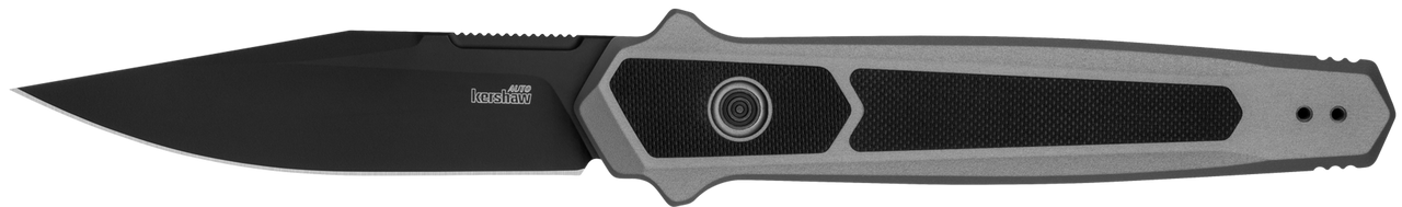 Kershaw 7951 Launch 17 Automatic 3.50" Folding Clip Point Plain Black Cerakote S35VN Blade, Gray Anodized w/Black G10 Inlays Aluminum Handle, Includes Pocket Clip