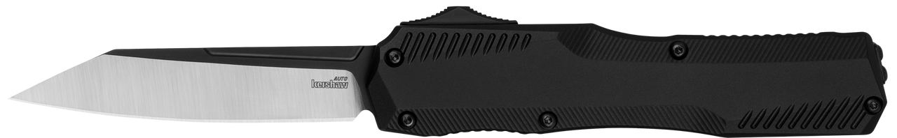Kershaw 9000R Livewire  Automatic 3.30" OTF Reverse Tanto Plain Black PVD Flats/Satin Grinds CPM MagnaCut Steel Blade, Black Anodized Aluminum Handle
