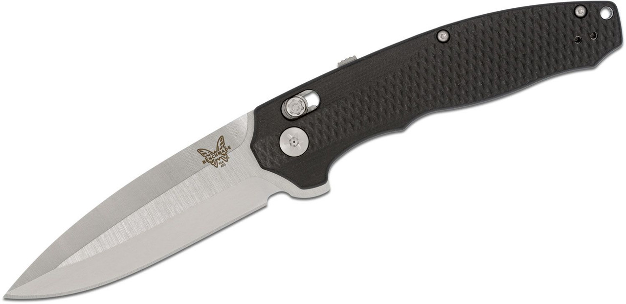 Benchmade Vector AXIS-Assisted Flipper Knife 3.6" S30V Satin Plain Blade, Contoured Black G10 Handles - 495