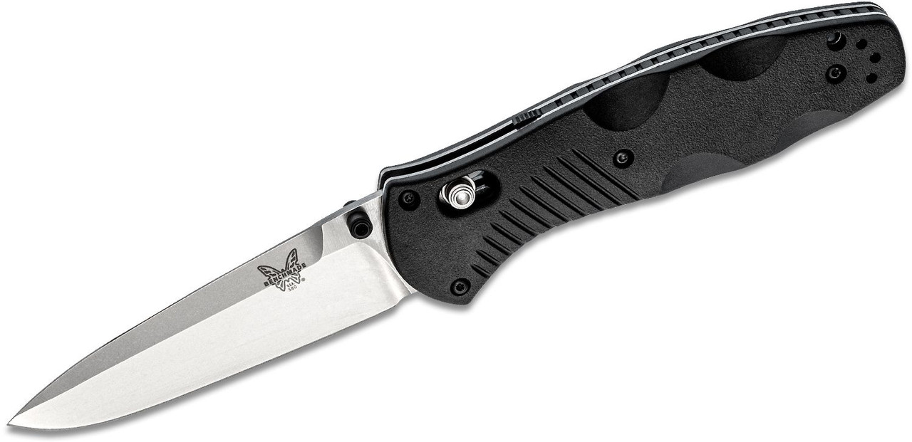 Benchmade Barrage AXIS-Assisted Folding Knife 3.6" Satin Plain Blade, Black Valox Handles - 580