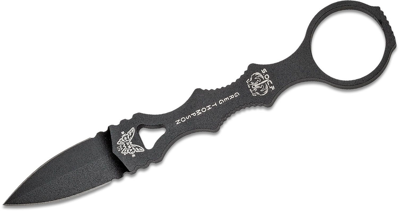 Benchmade Mini SOCP Dagger 2.22" Black Double Edge Blade, Black Sheath - 173BK
