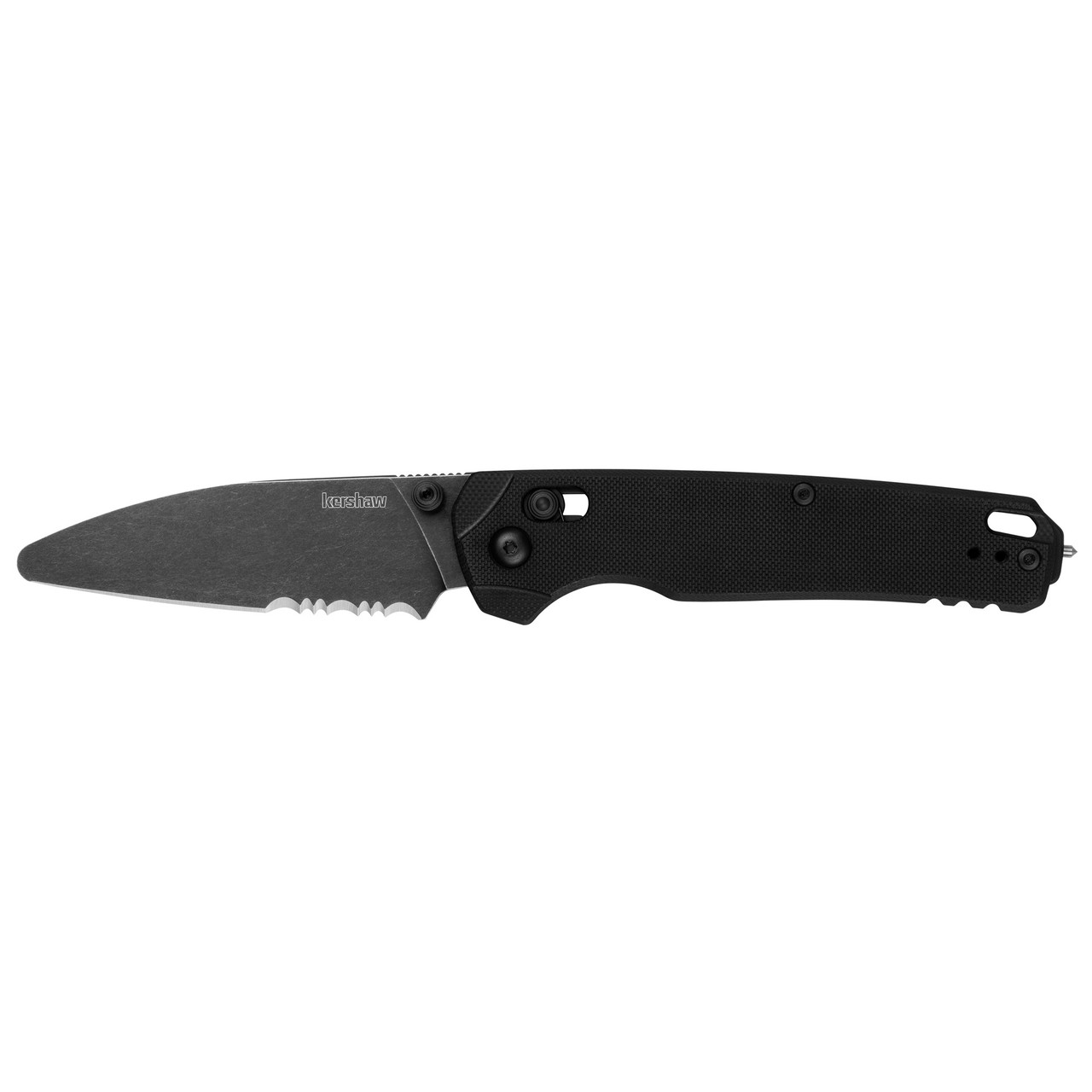 Kershaw Bel Air XL-EMT Folding Knife 3.25" Sheepsfoot Blade CPM MagnaCut Blade Steel 7.86" Overall Length Stonewash Finish Gray Serrated Edge G-10 Handle Black Tip Up Pocket Clip