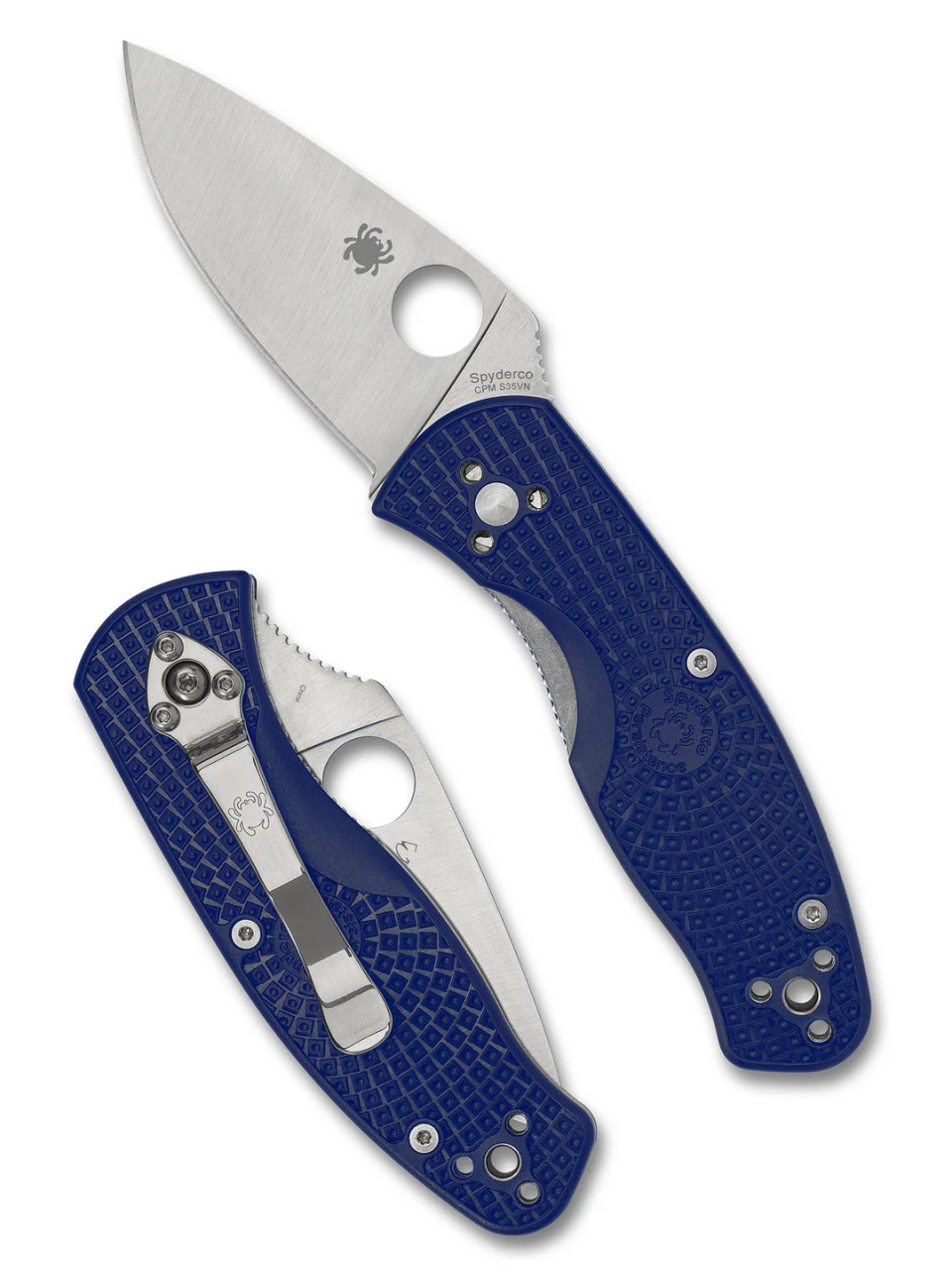 Spyderco Persistence Lightweight Folding Knife 2.75" S35VN Satin Plain Blade, Blue FRN Handles, Liner Lock - C136PBL