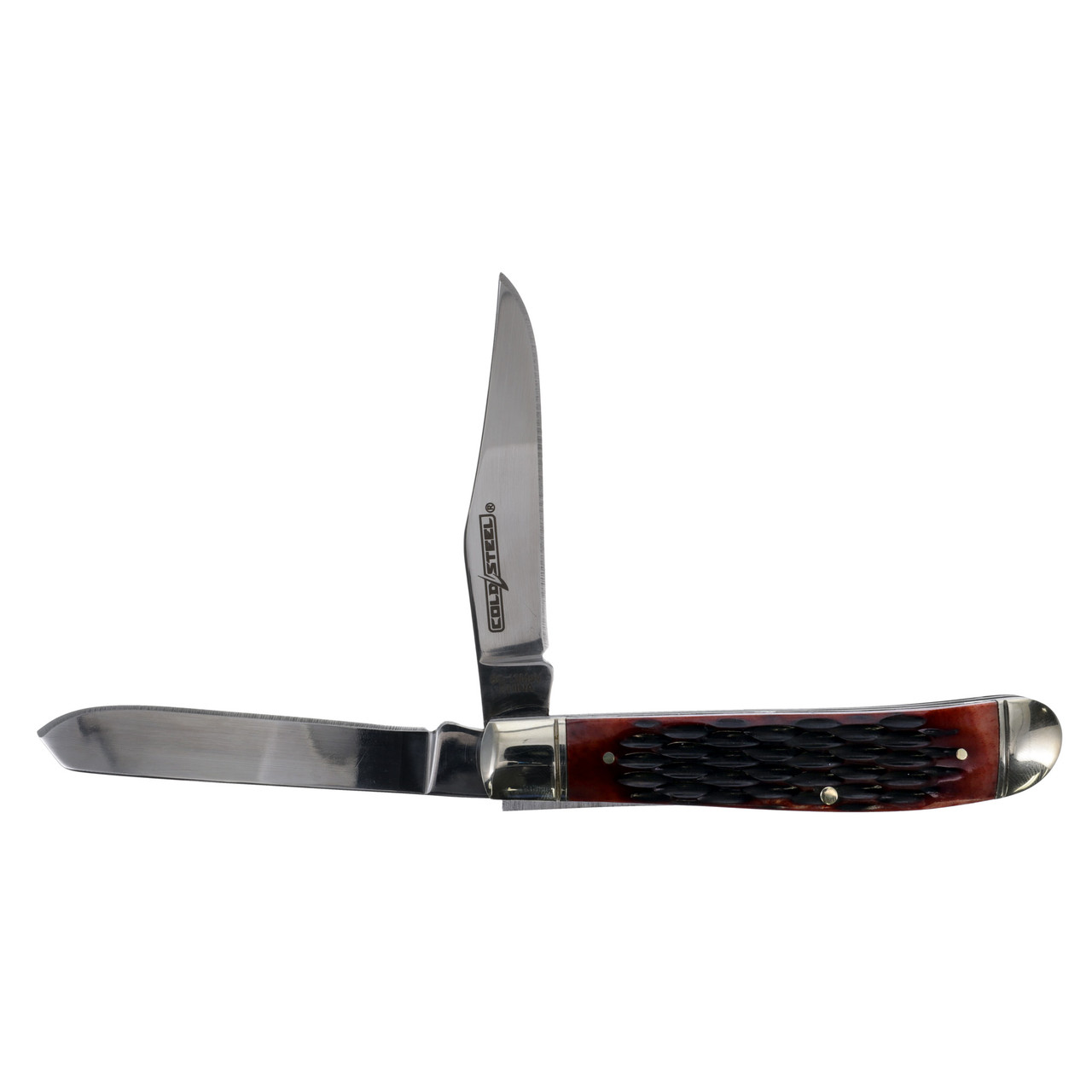 Cold Steel Mini Trapper Folding Knife, Jigged Bone Handles, 3.5" Closed, Slipjoint (non-locking) - FL-MTRPR-J
