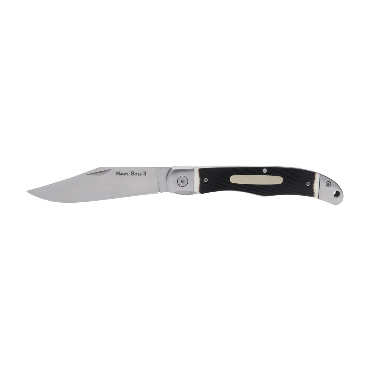 Cold Steel 20NPM1 Ranch Boss 2 Folding Knife 4" SK-5 Clip Point Blade, Faux Sawed Bone Handles with Stainless Steel Bolsters, Leather Sheath, Liner Lock
