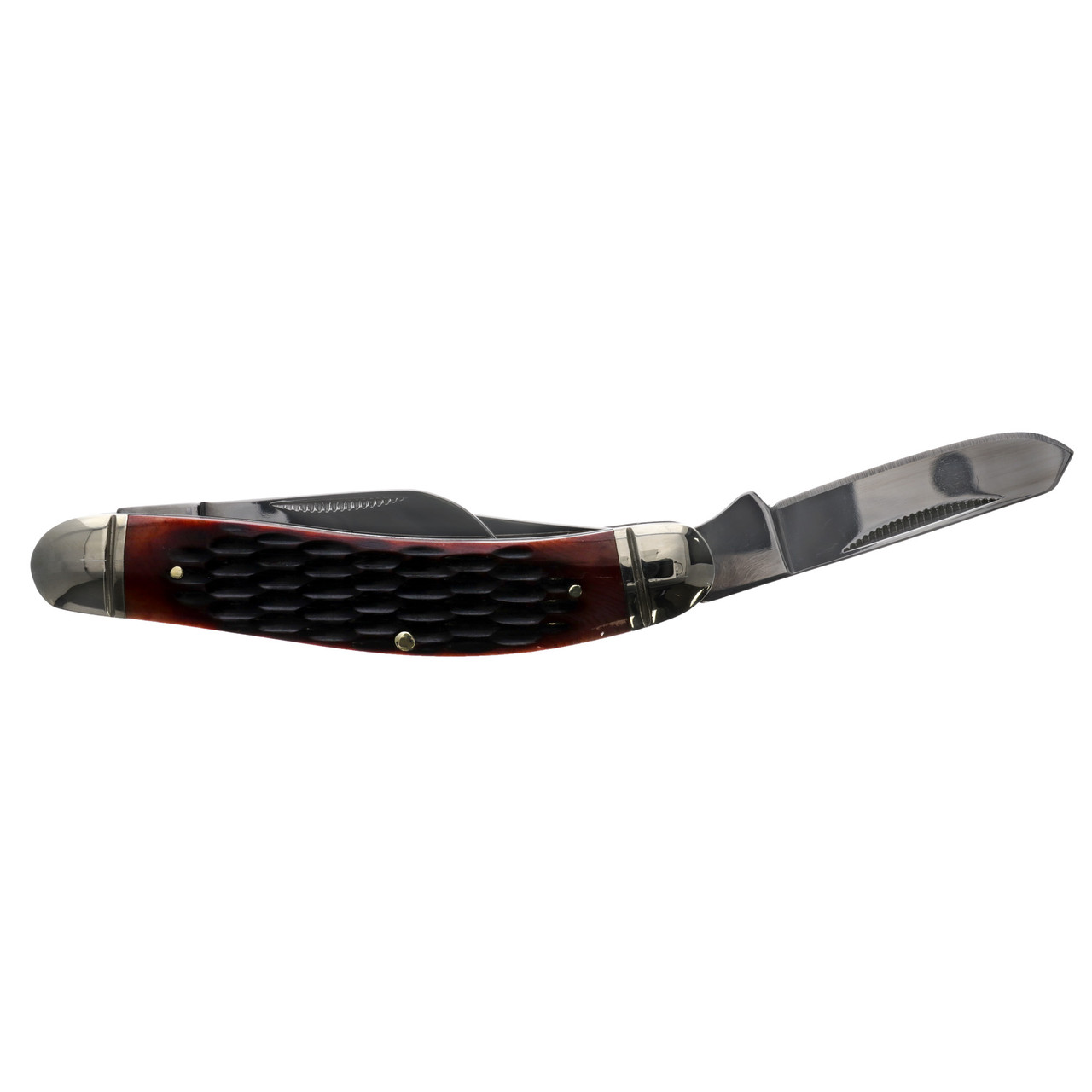 Cold Steel Gentlemen's Stockman Folding Knife, Jigged Bone Handles, 3.75" Closed, Slipjoint (non-locking) - FL-GSTKM-J
