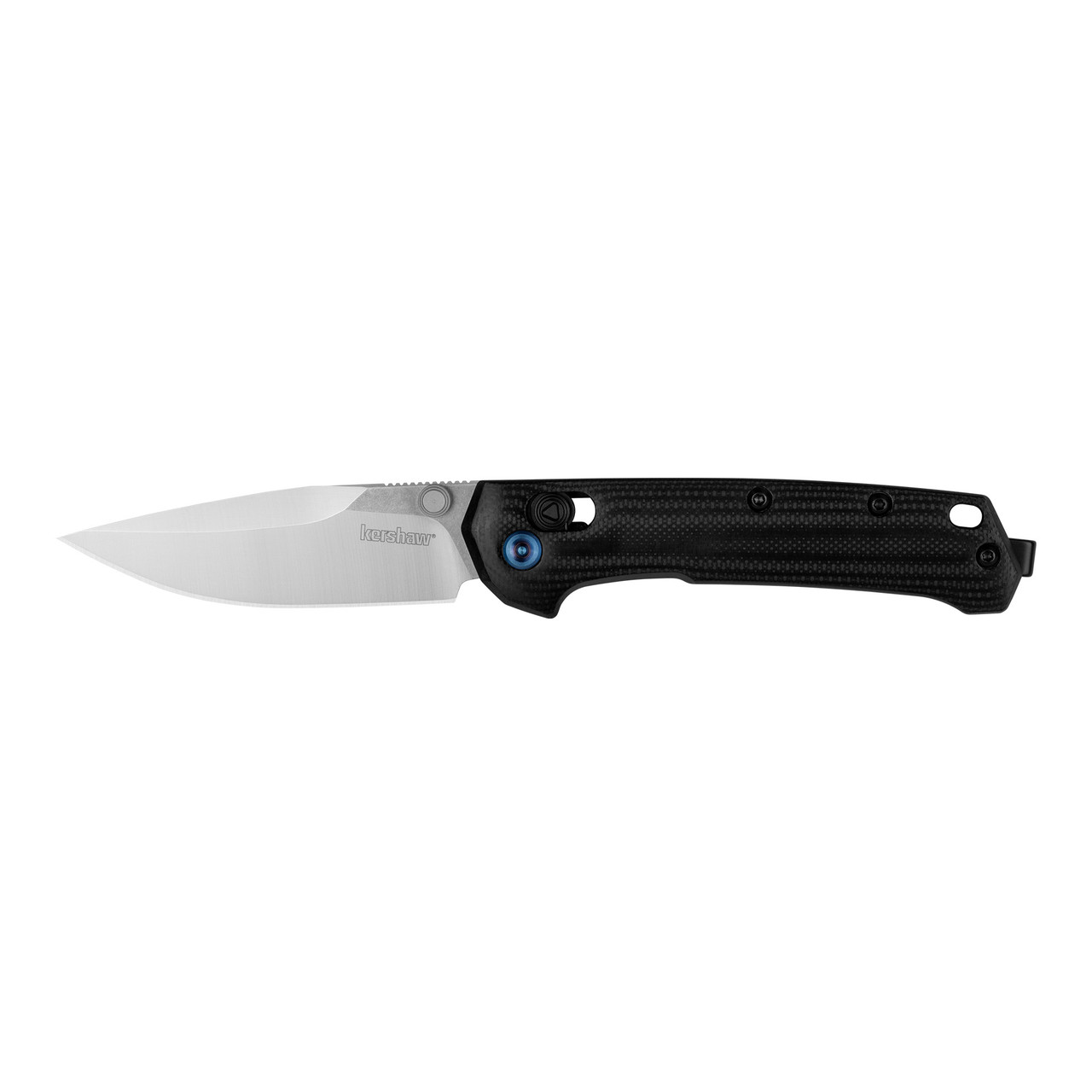 Kershaw 2057 USA-Made Celestion DuraLock KVT Folding Knife 2.75" D2 Satin Drop Point Blade, 3D Machined Polished Black G10 Handles, Reversible Deep Carry Clip, AXIS/Crossbar Lock
