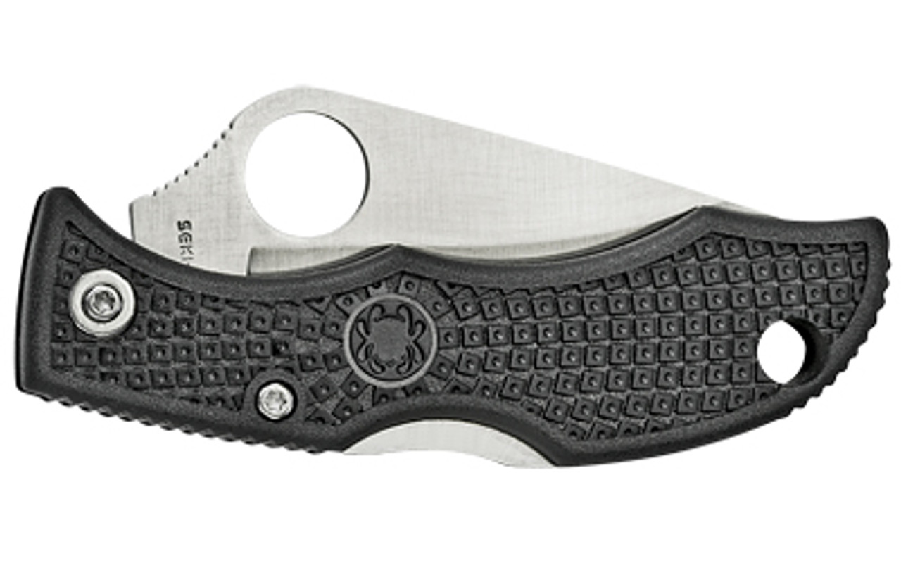 Spyderco Ladybug 3 1.94" Folding Knife VG-10 Plain Clip Point Circle Thumb Hole Black FRN Box